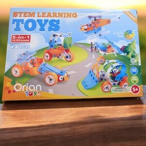 Stem Learning Erector Set Set for Kids, 132pc 3D Vehicle Puzzle Toy - 5 in 1